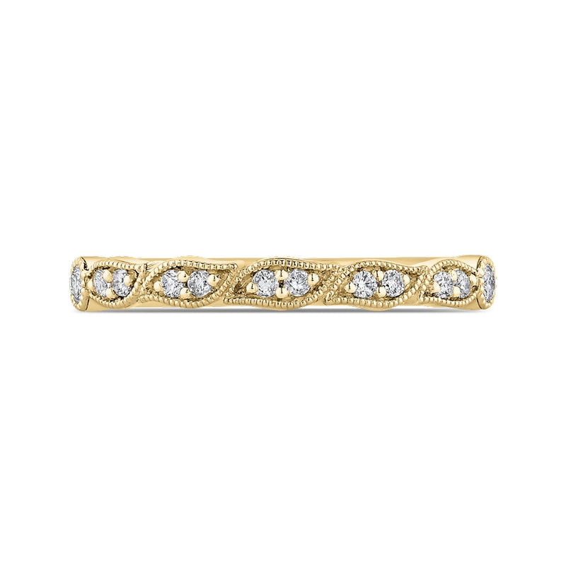 Shah Luxury Half-Eternity Wedding Band In Round Diamond 14K Yellow Gold