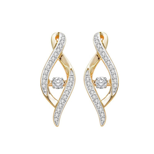 Gems One 10KT White Gold & Diamond Rhythm Of Love Fashion Earrings   - 1/4 ctw