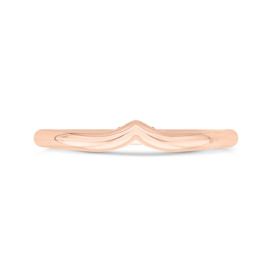 Shah Luxury 14K Rose Gold Round Cut Diamond Wedding Band