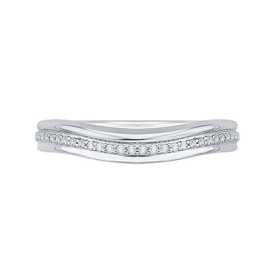 Shah Luxury 14K White Gold Round Diamond Wedding Band