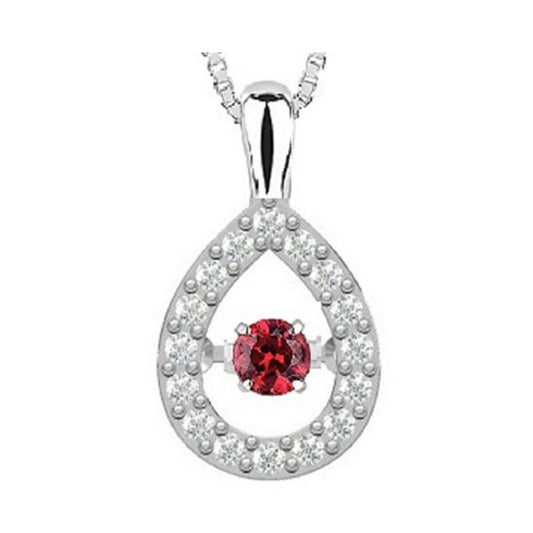 Gems One 14KT White Gold & Diamond Rhythm Of Love Neckwear Pendant  - 1/10 ctw