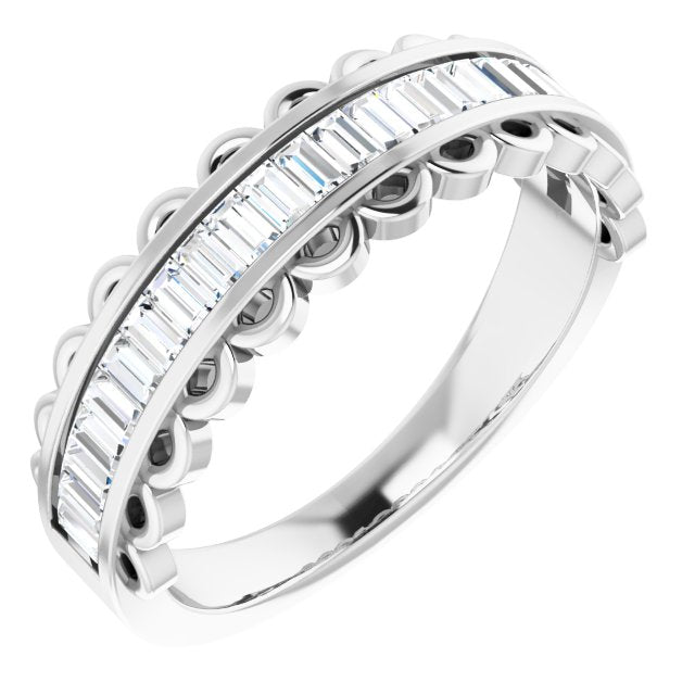 14K White 5/8 CTW Diamond Channel-Set Anniversary Band
