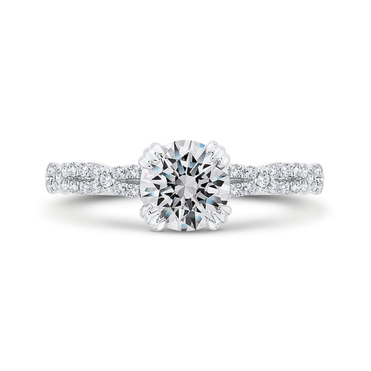 Shah Luxury 14K White Gold Diamond Engagement Ring (Semi-Mount)