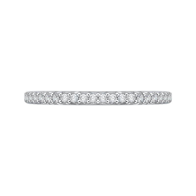 Shah Luxury 14K Two-Tone Gold Round Diamond Half-Eternity Wedding Band