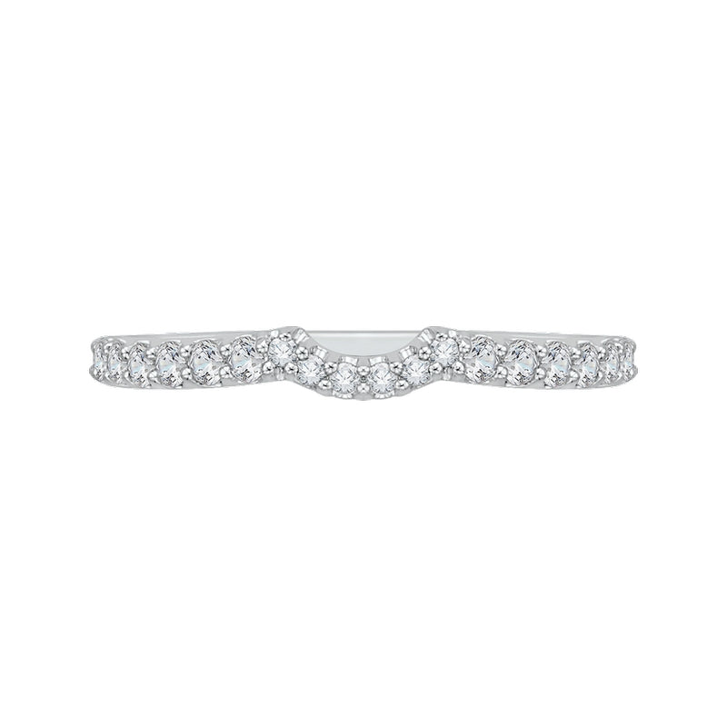 Shah Luxury 14K White Gold Round Diamond Wedding Band