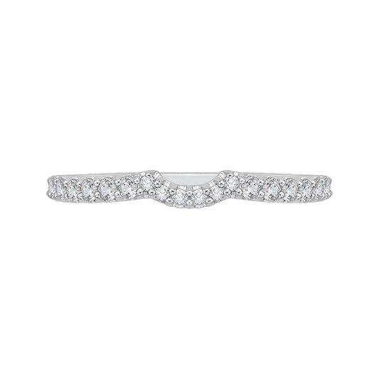Shah Luxury 14K White Gold Round Diamond Wedding Band
