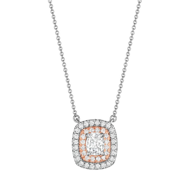 Henri Daussi 14k Rose Gold Diamond Pendant