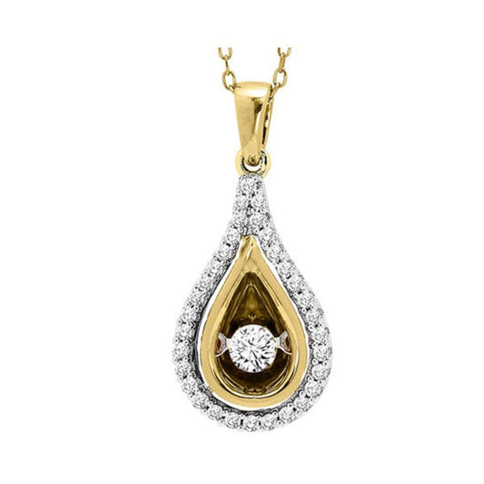 Gems One 14KT White & Yellow Gold & Diamond Rhythm Of Love Neckwear Pendant  - 1/4 ctw