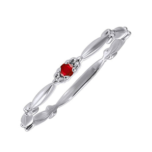 Gems One 10Kt White Gold Ruby (1/20 Ctw) Ring