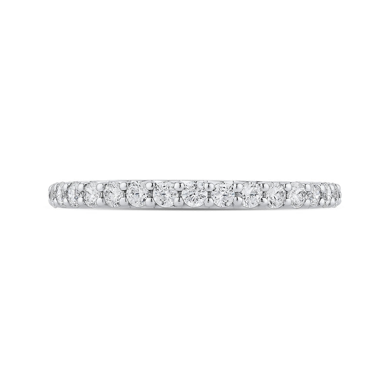 Shah Luxury 14K White Gold Round Diamond Half-Eternity Wedding Band