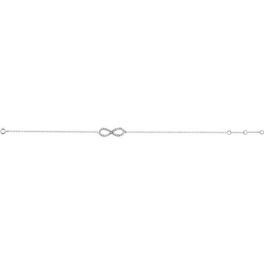 Stuller 14k White Gold Diamond Infinity-Style Bracelet