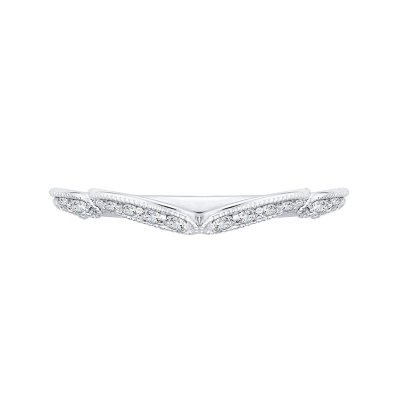 Shah Luxury 14K White Gold Round Diamond Half-Eternity Wedding Band