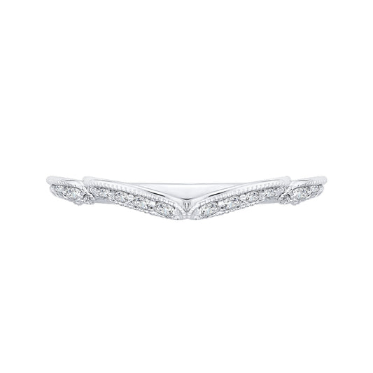 Shah Luxury 14K White Gold Round Diamond Half-Eternity Wedding Band