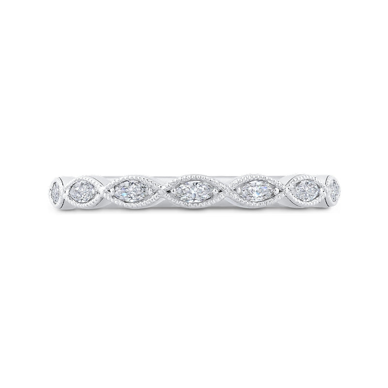 Shah Luxury 14K White Gold Marquise Diamond Wedding Band