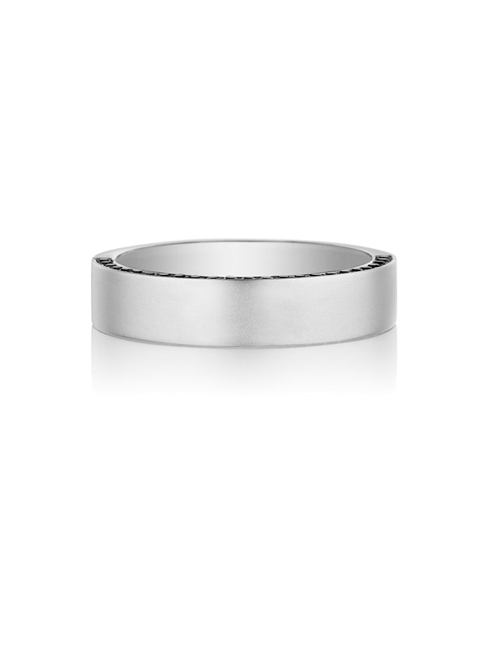 Henri Daussi 5mm Men's Wedding Band MB39 14k Gold White 0.40 Ctw.
