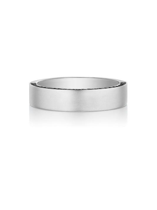 Henri Daussi 5mm Men's Wedding Band MB39 14k Gold White 0.40 Ctw.