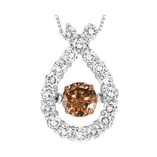 Gems One 14KT White Gold & Diamond Rhythm Of Love Neckwear Pendant  - 1-1/2 ctw