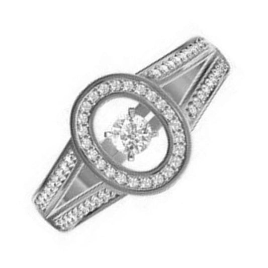 Gems One 14KT White Gold & Diamond Rhythm Of Love Fashion Ring  - 1/2 ctw