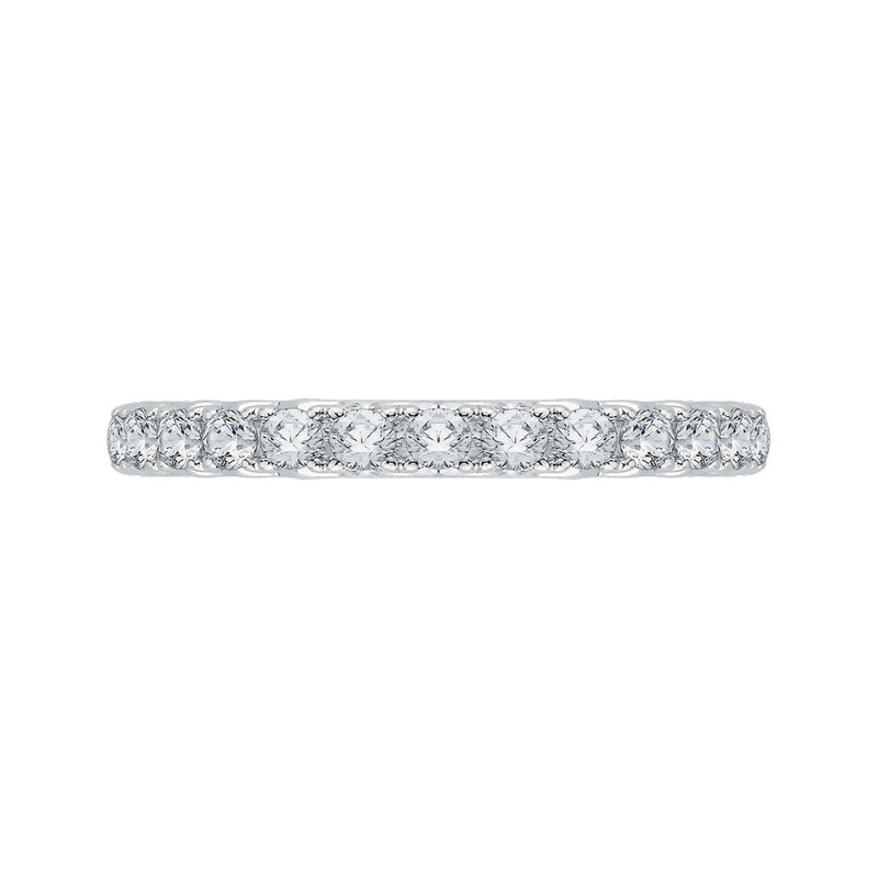 Shah Luxury 14K Two-Tone Gold Round Diamond Half-Eternity Wedding Band