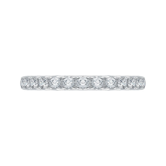 Shah Luxury 14K Two-Tone Gold Round Diamond Half-Eternity Wedding Band