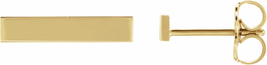 14K Yellow Bar Earring
