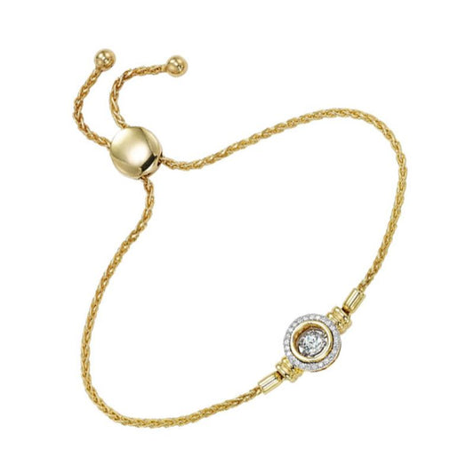 Gems One 14KT Yellow Gold & Diamond Rhythm Of Love Bracelet  - 1/4 ctw