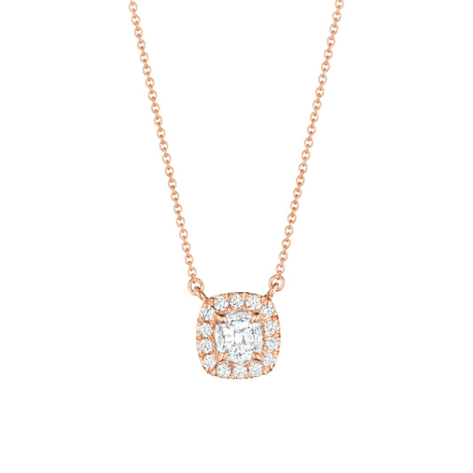 Henri Daussi 14k Rose Gold Diamond Pendant