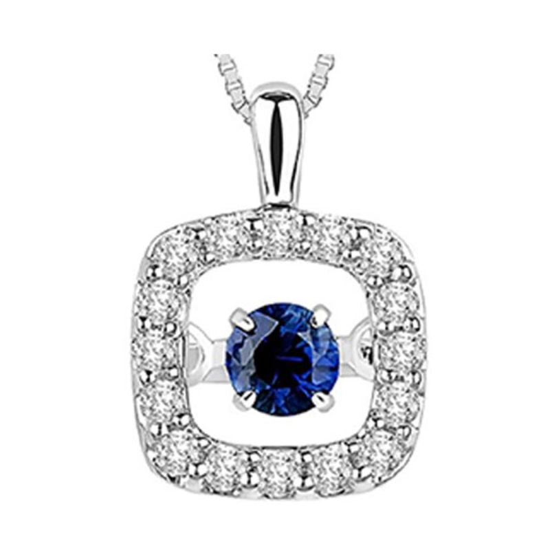 Gems One 14KT White Gold & Diamond Rhythm Of Love Neckwear Pendant   - 1/8 ctw