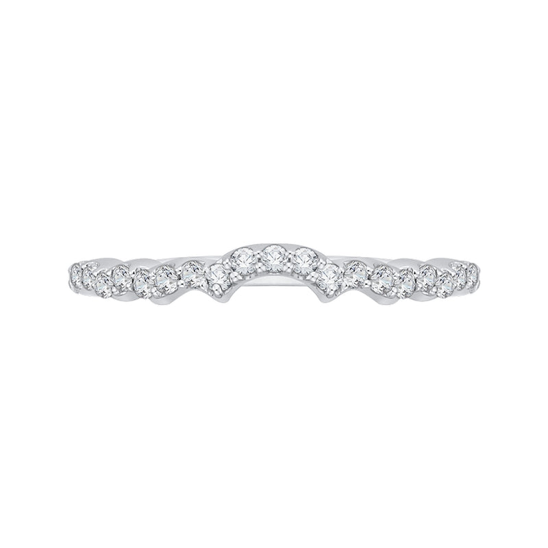 Shah Luxury 14K White Gold Round Diamond Wedding Band