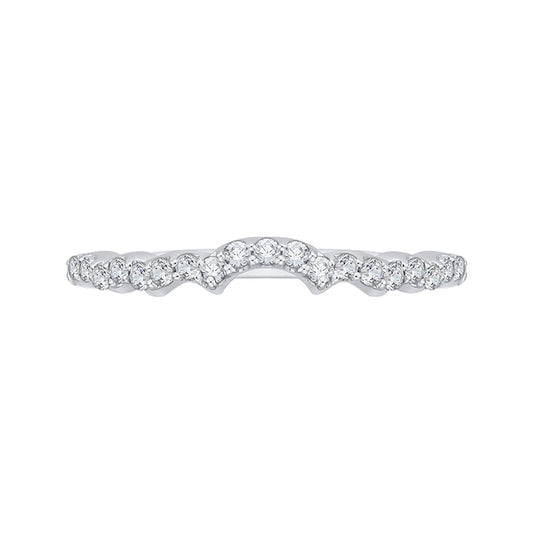 Shah Luxury 14K White Gold Round Diamond Wedding Band