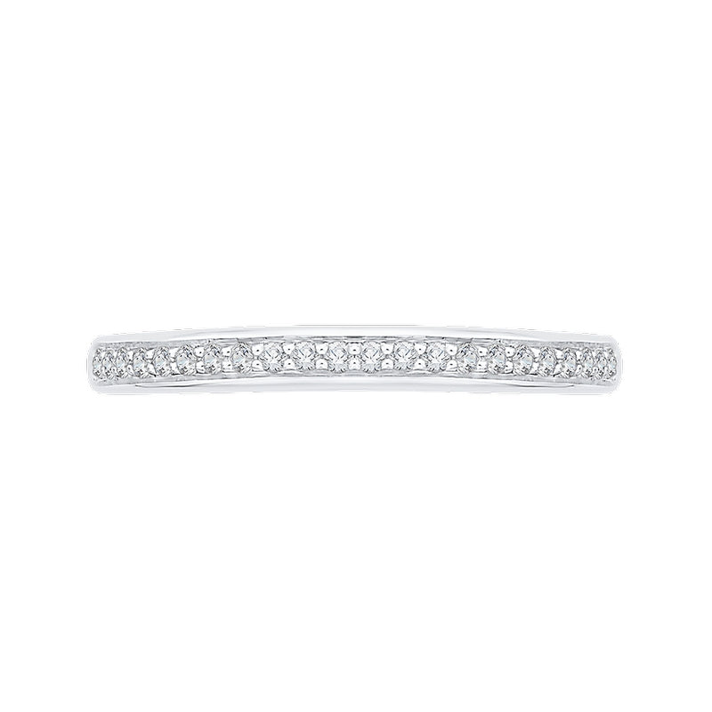 Shah Luxury 14K White Gold Round Diamond Half-Eternity Wedding Band