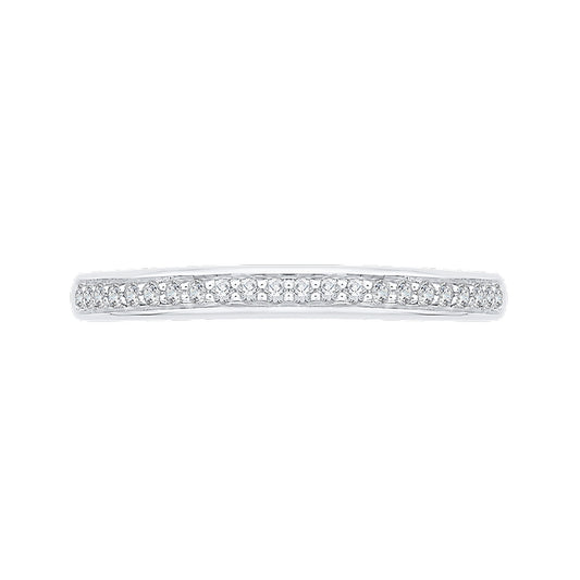 Shah Luxury 14K White Gold Round Diamond Half-Eternity Wedding Band