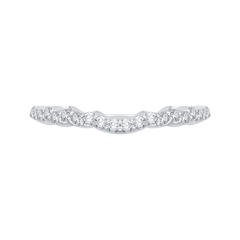 Shah Luxury 14K White Gold Round Diamond Half-Eternity Wedding Band