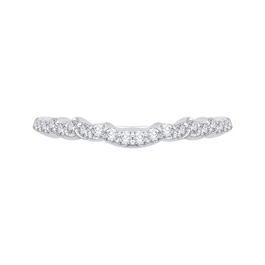 Shah Luxury 14K White Gold Round Diamond Half-Eternity Wedding Band