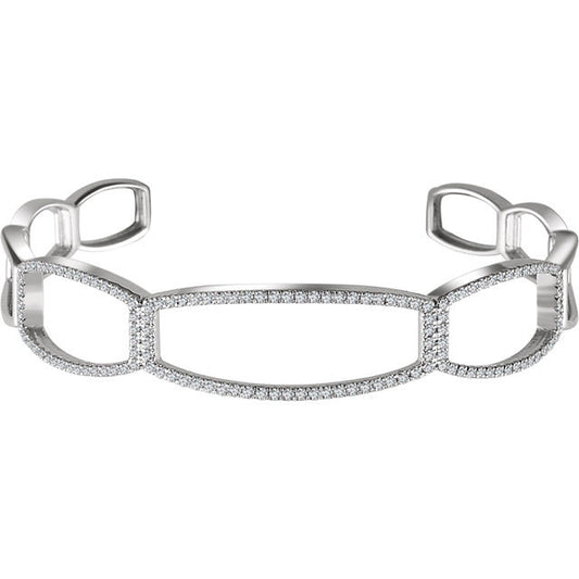 Stuller 14k White Gold Diamond Cuff Bracelet