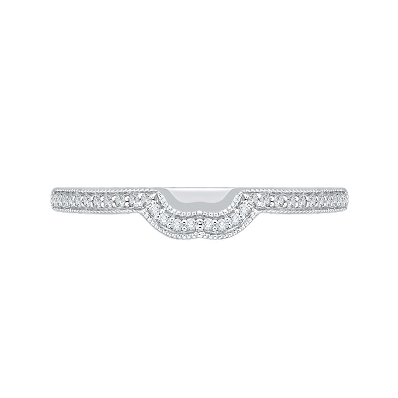 Shah Luxury Round Diamond Half-Eternity Wedding Band In 14K White Gold