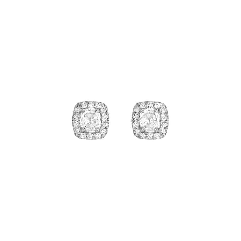Henri Daussi 18k White Gold Diamond Stud Earrings