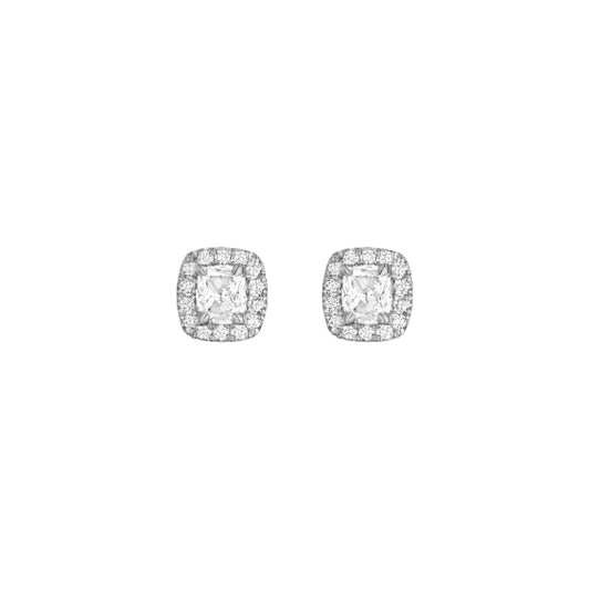 Henri Daussi 18k White Gold Diamond Stud Earrings