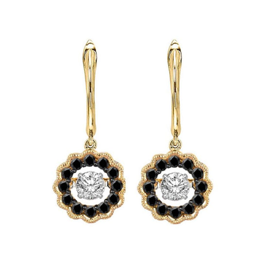 Gems One 14KT Yellow Gold & Diamond Rhythm Of Love Fashion Earrings  - 1/2 ctw