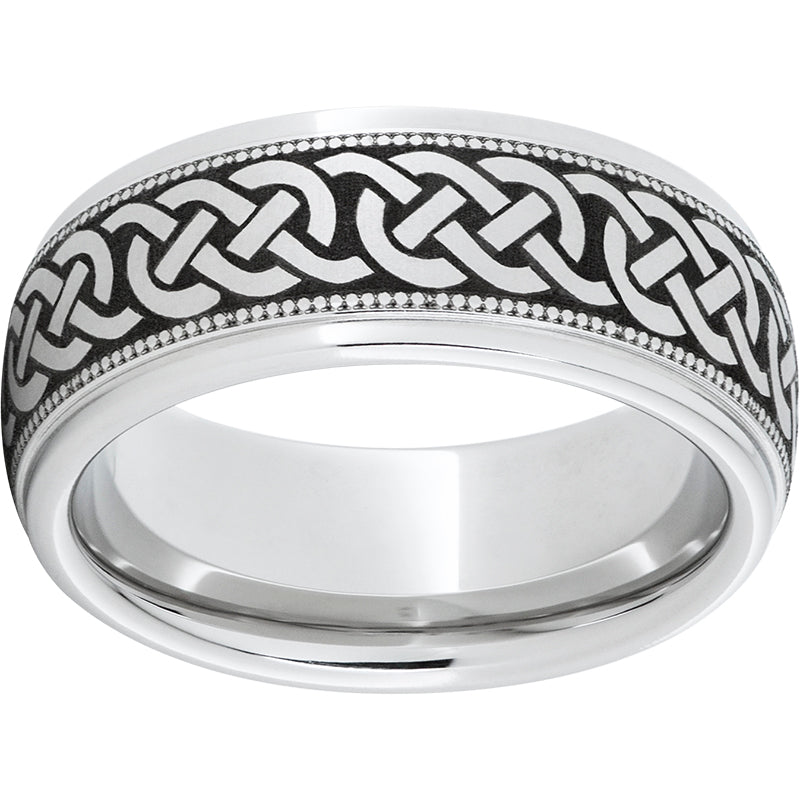 Serinium Domed Grooved Edge Band with 3KM Laser Engraving