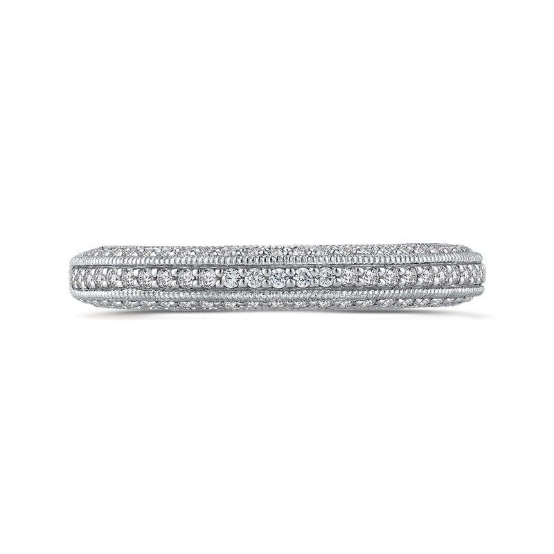 Shah Luxury Round Diamond Half-Eternity Wedding Band In 14K White Gold