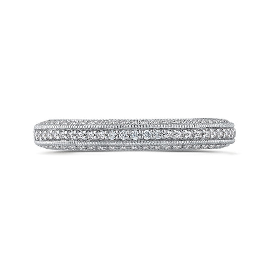 Shah Luxury Round Diamond Half-Eternity Wedding Band In 14K White Gold