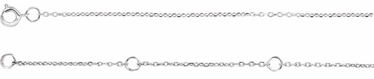 Platinum 1 mm Adjustable Diamond-Cut Cable Chain 6 1/2-7 1/2 Bracelet
