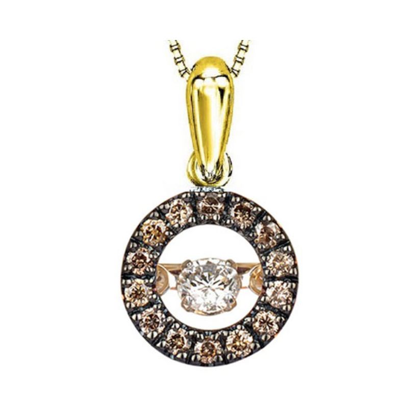 Gems One 14KT Yellow Gold & Diamond Rhythm Of Love Neckwear Pendant  - 1/4 ctw
