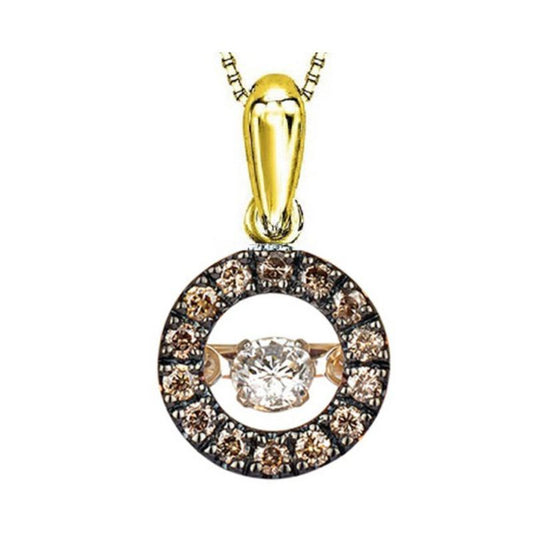 Gems One 14KT Yellow Gold & Diamond Rhythm Of Love Neckwear Pendant  - 1/4 ctw