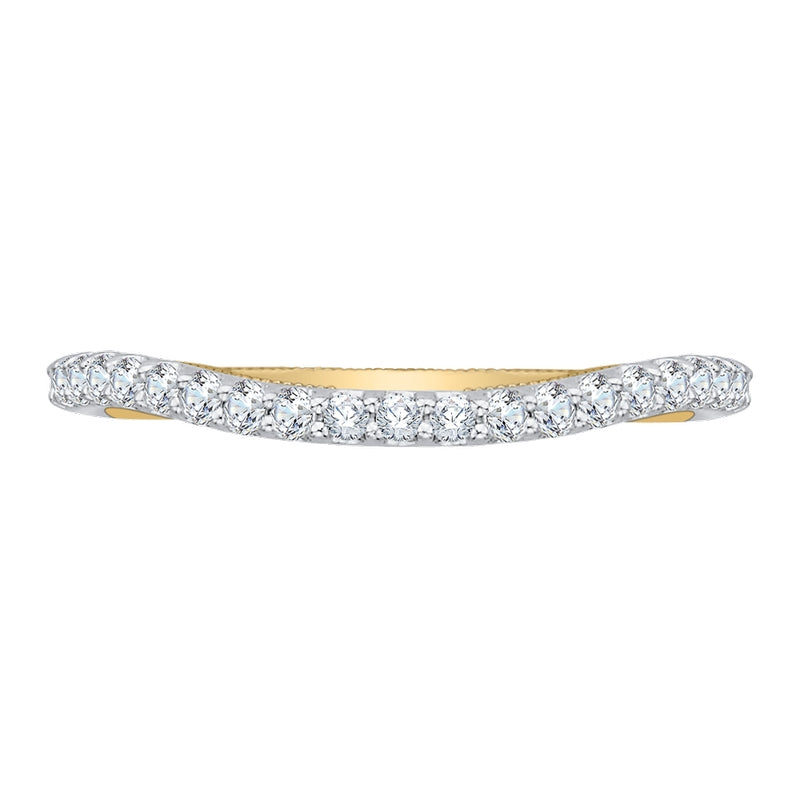 Shah Luxury 14K Two-Tone Gold Round Diamond Wedding Band