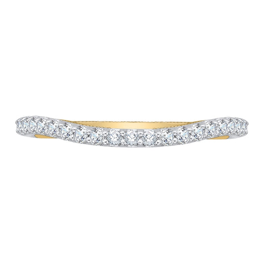 Shah Luxury 14K Two-Tone Gold Round Diamond Wedding Band