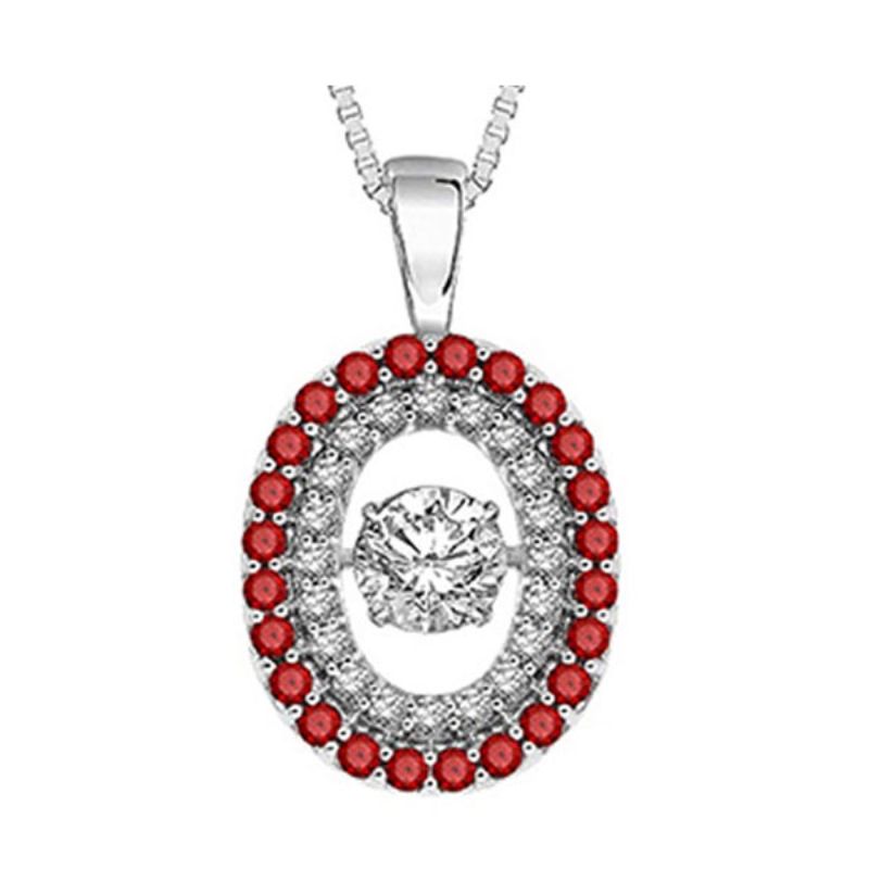 Gems One 14KT White Gold & Diamond Rhythm Of Love Neckwear Pendant   - 3/8 ctw