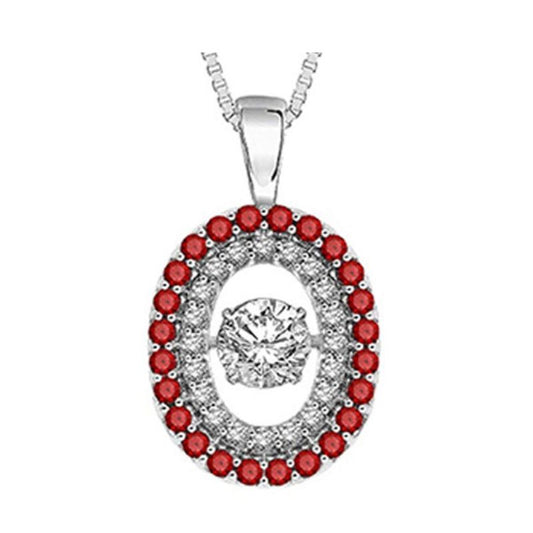 Gems One 14KT White Gold & Diamond Rhythm Of Love Neckwear Pendant   - 3/8 ctw