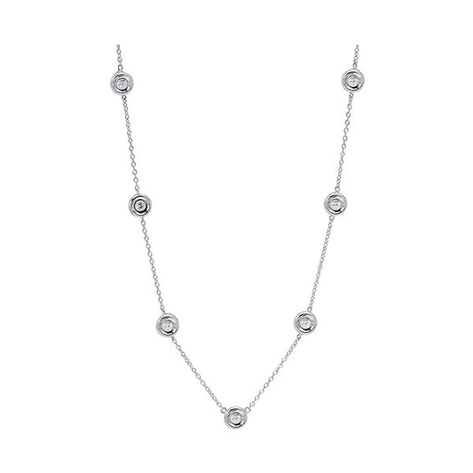 Gems One Silver Diamond (1/50 Ctw) Necklace
